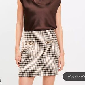 Horsebit Plaid Mini Skirt